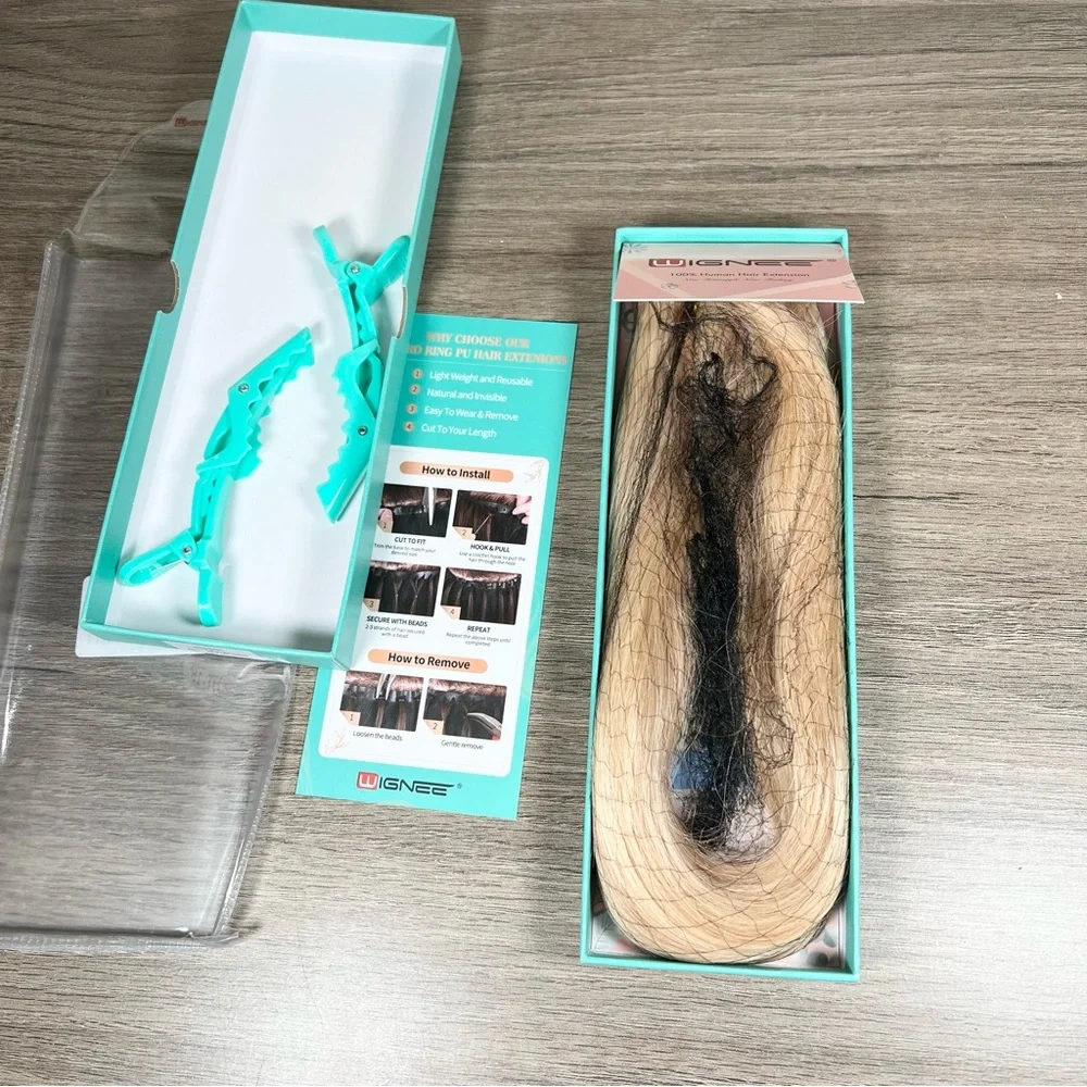 Platinum Highlight Golden Blonde Remy Human Hair Seamless Micro Ring Extensions
